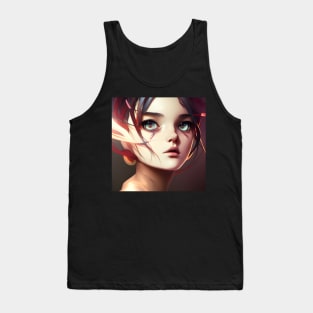 Anime Art Japanese Girl Illustration Design IV Tank Top